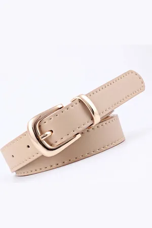 Merkloos Stijlvolle Damesriem - Voor Jurken en Broeken - Smalle Riem - - Gouden Gesp - 105CM