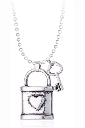 Bixorp Friends BFF Ketting Zilverkleurig Sleutel & Slotje - Hartje - Best Friends Ketting Vriendschap Cadeau