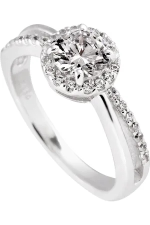 DIAMONFIRE Ring - zilver gerodineerd - zirkonia - classic - maat 57