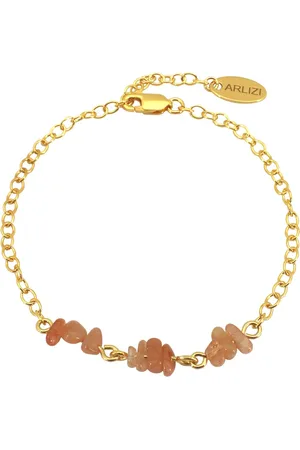 ARLIZI 2107 Armband zonnesteen kralen - verguld - 20 cm