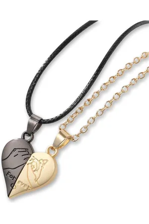Kasey Hartjes Ketting - Vriendschapskettingen - Bff ketting voor 2 - Best Friends Ketting - Magnetisch - For Ever - Pinky Promise - /Goud