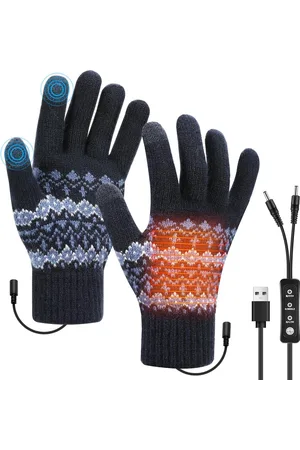 Merkloos DiverseGoods Verwarmde Handschoenen voor Dames en Heren - Winterhandschoenen - Touchscreen-handschoenen - Gebreide Vingerhandschoenen - Sport, Warme Winterhandschoenen - Gebreide Handwarmers - Laptophandschoenen