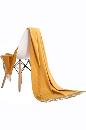 Emilie Scarves Pashmina sjaal Cashmere omslagdoek Okergeel - 200*63CM