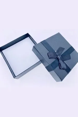 Merkloos Sieradendoosje met strik - 2x - - 9 x 9 cm - cadeaudoosjes - verpakking