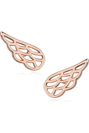 Zilver Oorbellen rose goudkleur dames - Oorbellen Rose goudkleurig - Vleugel Sterling en oorbellen met - Amona Jewelry