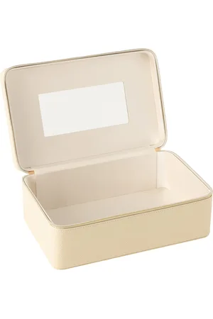 J-line Cosmetica Doos Rechthoek+spiegel Kunstleder - 30x19x12cm
