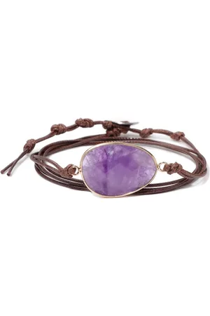 Marama Wikkelarmband edelsteen Amethist - vegan waxcord - verstelbaar - unisex