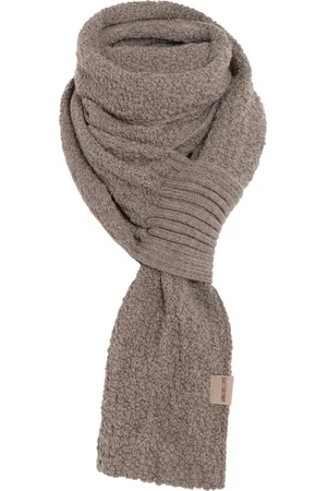 Knit Factory Haze Gebreide Sjaal Dames & Heren - Langwerpige sjaal - Rechte sjaal - Sjaal met eenvoudig knoopstuk - - Bruin - 200x50 cm