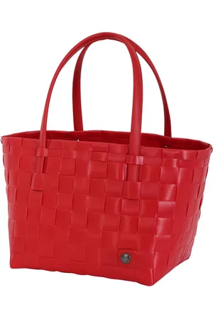 Handed By Duurzame handgevlochten boodschappentas met luxe zachte hengsels - Shopper - Weekendtas - Strandtas - Sporttas - Color Match - fel rood - pepper red