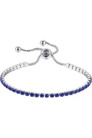 Fako Bijoux® Dames Armband Zirkonia Blauw - 2.5mm - Verstelbaar - Cadeau - Verjaardag - Vrouw