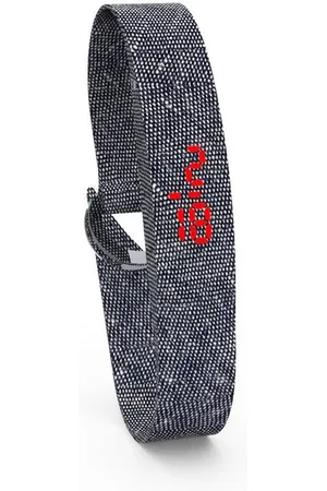 Too Late Digitaal horloge - Fabric - katoenen band - Donkerblauw