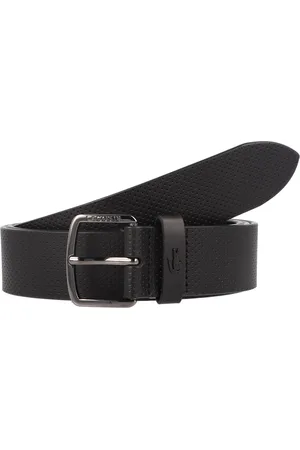 Lacoste Leren Riem Casual Punch Leather Belt W110 Zwart