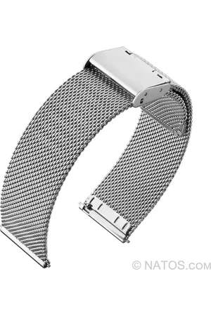 NATOS Milanese Mesh Fijn Geweven Horlogebandje Roestvrij met Easy Exchange Bandpennen = Makkelijk Zelf Te Bevestigen - 14mm