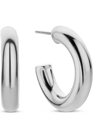 CO88 8CE-70435 - Stalen Halve Oorringen - Dames - Glad - 25 mm Doorsnee - 4,5 mm Buisdikte - Pouchette