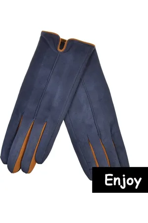 Enjoy Handschoenen blauw- suèdelook- touch tip