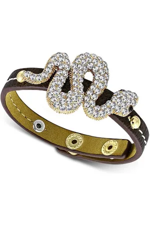 Amanto Armband Cormac Brown - PU Leer - Messing - Slang - 30mm - 22cm
