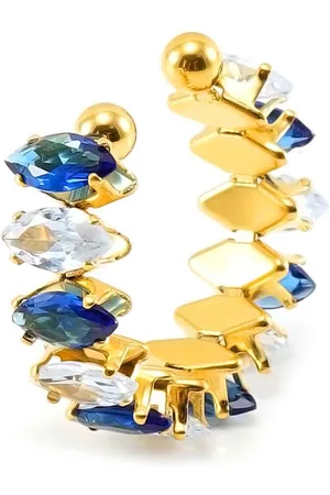 The Musthaves Ring met Kristallen - RVS - One Size - en Blauw
