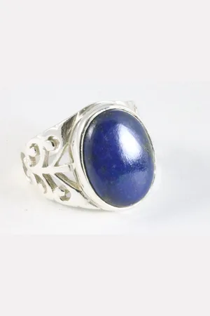 AsiAsia Opengewerkte zilveren ring met lapis lazuli - maat 20