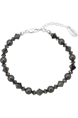 ARLIZI 2192 Armband antraciet Swarovski parels kristal - sterling - 20 cm
