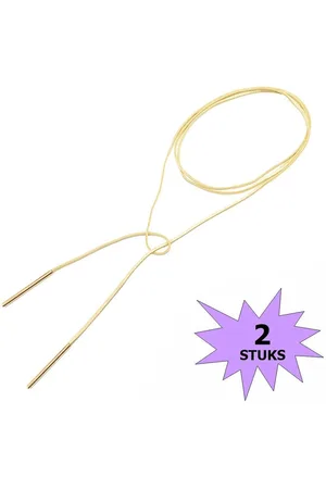 Fako Bijoux® Choker - Velours - 150cm - - Goudkleurig - 2 Stuks