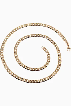 esde2 55cm x 5mm Cubaanse Ketting Unisex - Stalen Goudkleur - Schakelketting met Details Dames - Heren