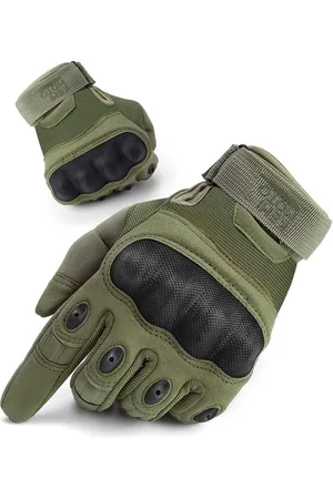 Merkloos Tactische handschoenen, motorhandschoenen voor heren, militaire gebruikshandschoenen met koolstofvezel enkelbeschermer en touchscreen, ademend, volledige vinger, voor bushcraft, motorjacht en