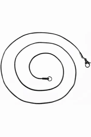 esde2 50cm x 1,25mm Ronde Omega-Ketting Dames - RVS Verouderde Zilverkleur