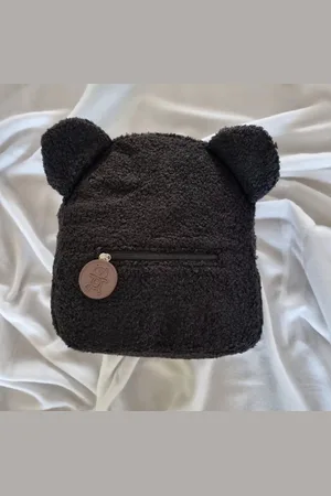 Merkloos Teddy Rugtas | Zwarte Rugzak | Schooltas voor Kinderen