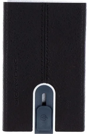 Merkloos Kredietkaarthouder RFID bescherming zwart leer 6 cm