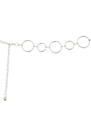 Landley Dames Zilveren Ringen Kettingriem - Vrouwen Tailleriem Verstelbaar - One Size - Riem