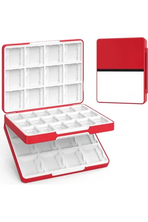 Merkloos 60-Slot Nintendo Switch Game Card Case with Magnetic Closure - Portable Holder for Switch OLED, 3DS, 2DS, DS, DSi Cards - Includes 24 Slots for 3DSXL, 36 Slots for SD Cards - Pokeball Design