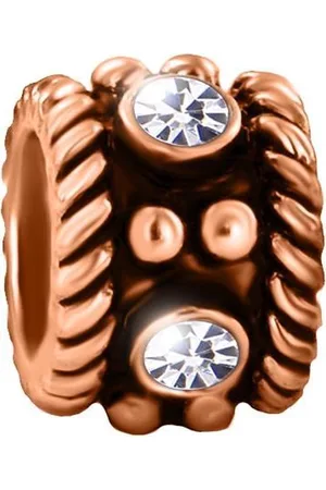 quiges Aanschuif Charm Bedel RVS Touw Patroon met Zirkonia voor Leren Armbanden - EHCR020