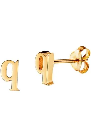 JUULRY Goud Plated Oorknop Letter q