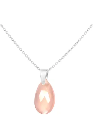 ARLIZI 2012 Ketting roze jade druppel hanger - sterling - 44 cm