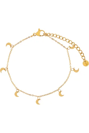 essentialistics Armband met een boel maantjes - Volwassenen - Goudkleur - Stainless steel (verkleurt niet) - Verlengkettinkje