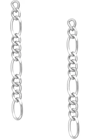 EAR IT UP Oorbellen - Chain - Ketting - Schakels - Push back oorknopjes - Gerhodineerd 925 sterling - 40 x 3 mm - 1 paar