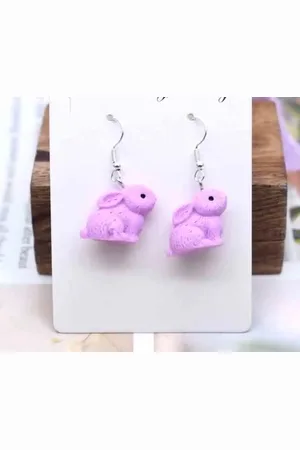Akyol Konijnen oorbellen- - Konijnen oorhangers -Cadeau - sieraad - konijn - dieren oorbellen - dieren - Sieraad - oorbel - oorhangers boerderij – cadeau-carnaval - gift