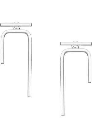 EAR IT UP Oorbellen - Bar - Dubbel - Oneven - Jacket - Push back oorknopjes - 925 sterling - 21 x 10 mm - 1 paar