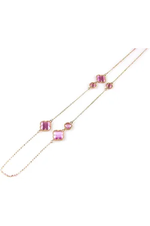 SOPHIE Model Fiori fantasie collier in zilver roze verguld model fiori rond en klaver roos