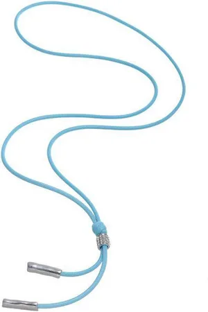 Behave Lange ketting van waxkoord 90 cm lengte, kristal glassteen