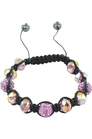 Silventi 710401068 - Gevlochten Armband - Zirkonia steentjes - Verstelbare sluiting - Zwart - - 10 mm dikte - 20 cm