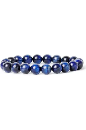 Bixorp Gems Blauwe Tijgeroog Edelstenen Armband - Gepolijste Edelsteen Kralenarmband