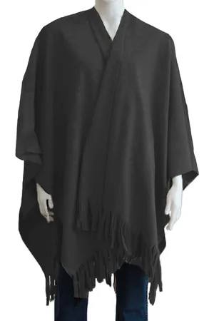 Boris Luxe dames omslagdoek poncho - 180 x 140 cm - Dameskleding accessoires grote omslagdoeken/poncho