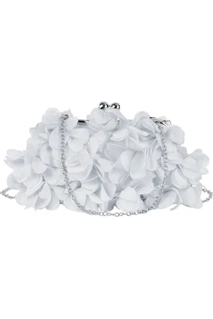Merkloos Elegante handtas voor dames, bloemen, clutch, zijde, avondtas, hengseltas, crossbody tas met ketting, kisslock design
