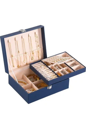 Merkloos Sieradendoos Sieradenopbergdoos voor dames Sieradendoos Reizen PU-leer Sieradenopbergdoos Sieradenorganisator Sieradendoos Damescompartiment Verwijderbaar Dames/meisjes/vrouw Geschenken