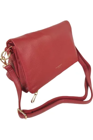 Flora & CO Trendy crossbody handtas met flap - fashion riem - rood