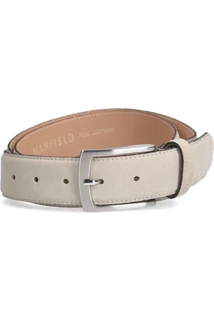 Manfield Heren - Beige suède riem