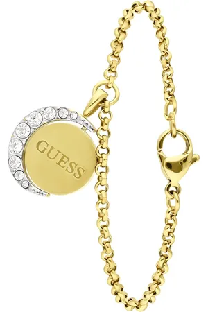 Guess Dames goldplated stalen armband MOON PHASES - Armband - Staal - Goudkleurig - 18.5 cm