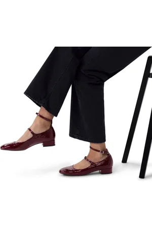 Manfield Dames - Bordeaux rode lak leren Mary Jane pumps