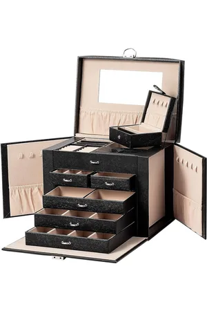 Merkloos Led-verlichte pendelbox voor sieraden - rode wijn - halsketting - armband - opberghouder - ringbox - starry black sieraden etui